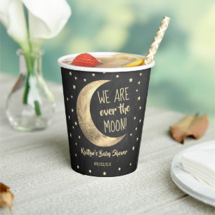 Over The Moon Baby Shower Paper Cups