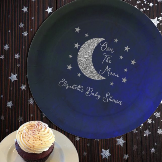 Over The Moon Baby Shower Paper Plate (Creator Uploaded)