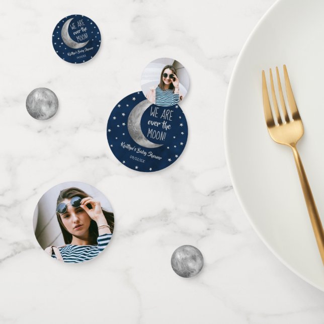 Over The Moon | Baby Shower Photo Confetti (Group)