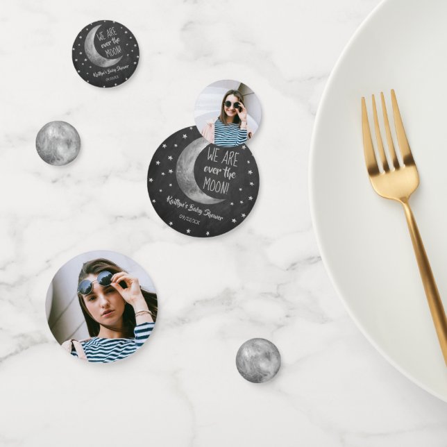 Over The Moon | Baby Shower Photo Confetti (Group)