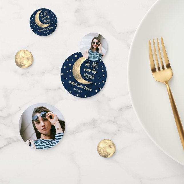 Over The Moon | Baby Shower Photo Confetti (Group)