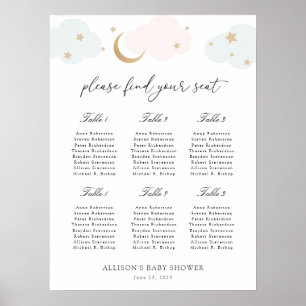 Over the Moon Baby Shower Seating Chart