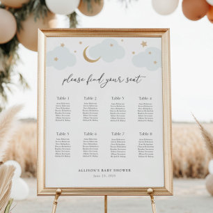 Over the Moon Baby Shower Seating Chart 