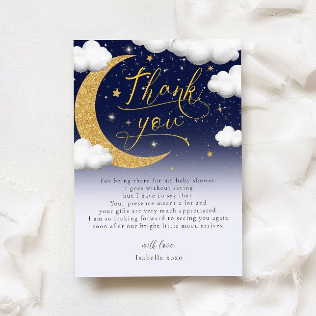 Over the Moon Baby Shower Thank You Card (Creator Uploaded)