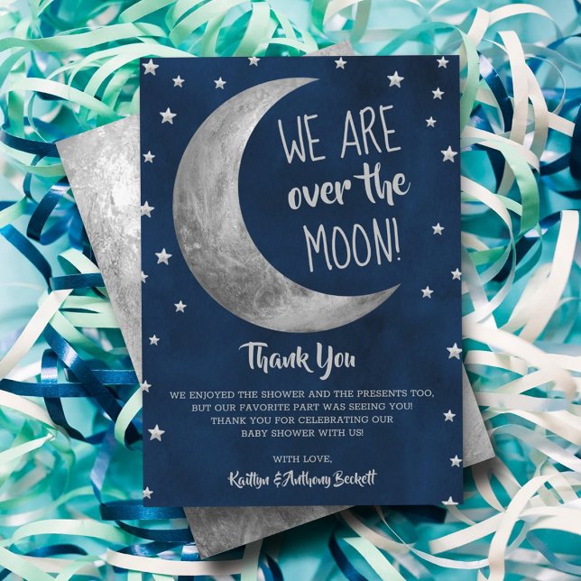 Over The Moon | Baby Shower Thank You Card (Creator Uploaded)