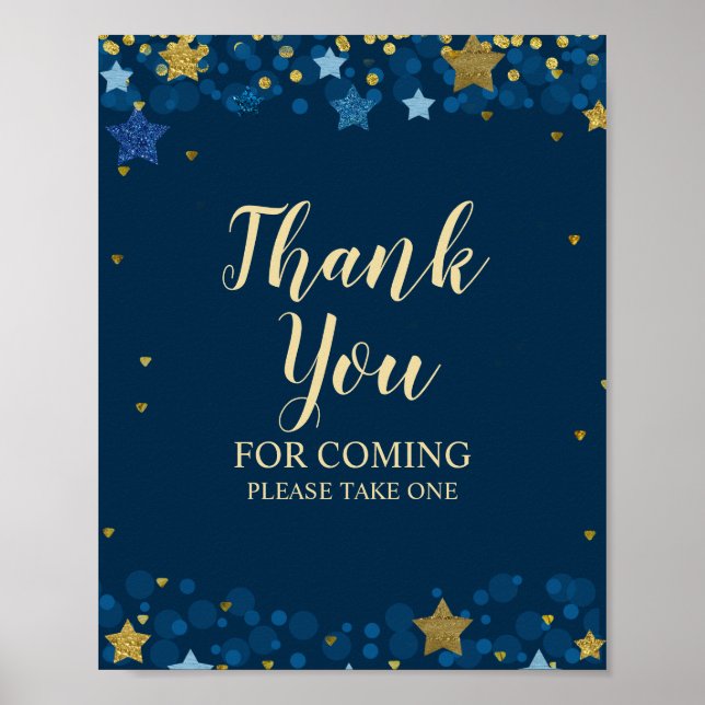 Over The Moon Baby Shower Thank you for coming Poster (Front)