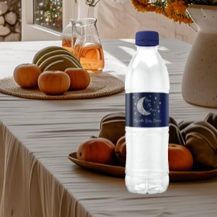 Over The Moon Baby Shower Water Bottle Label
