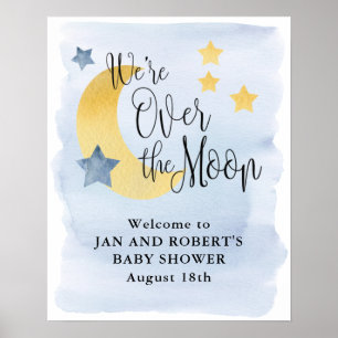 Over the Moon, Baby Shower Welcome Sign