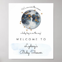 Over The Moon Baby Shower Welcome Sign 
