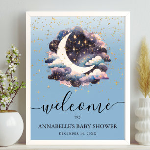Over The Moon Baby Shower Welcome Sign