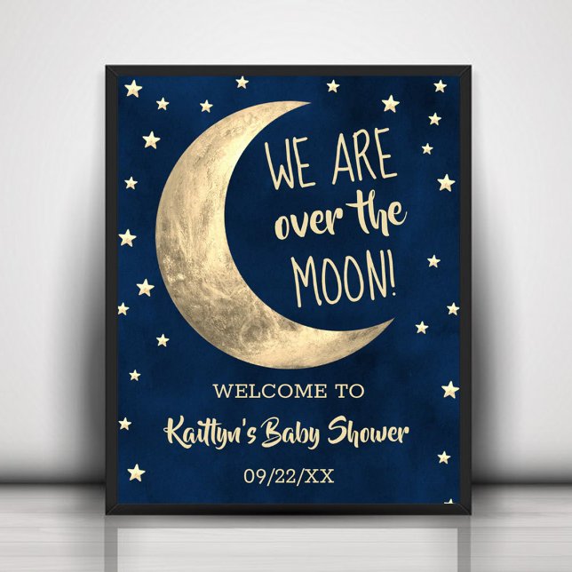 Over The Moon | Baby Shower Welcome Sign (Creator Uploaded)