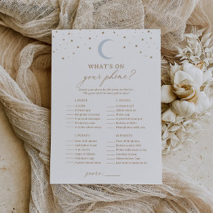 Over the Moon Baby Shower What's on Your Phone Invitation