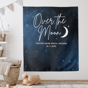 Over The Moon Backdrop Bridal Shower Vertical Wall Tapestry