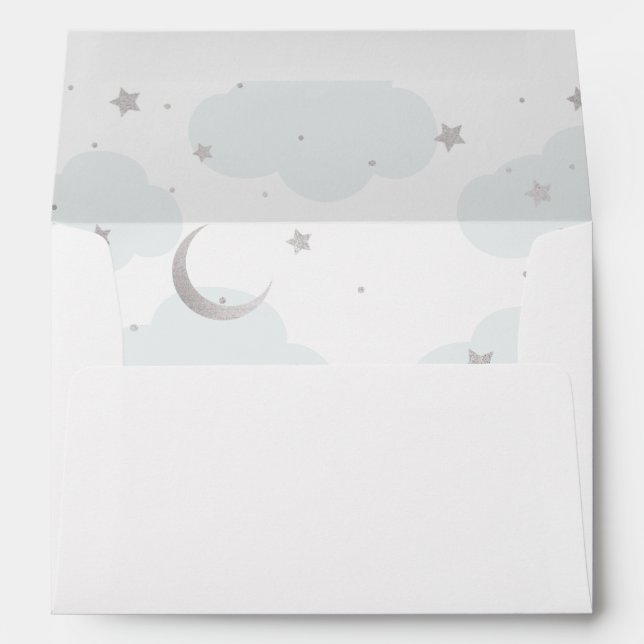 Over the Moon Blue and Silver Lined envelope (Back (Bottom))