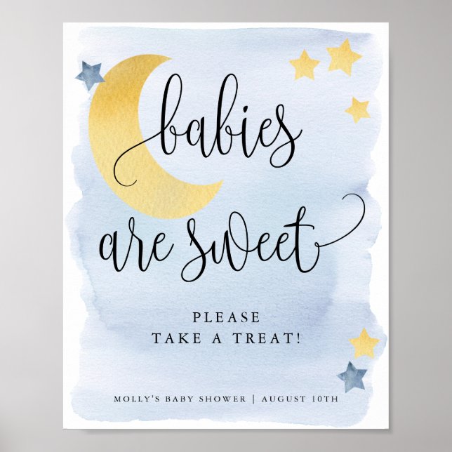 Over the Moon, Blue Babies Are Sweet Treat/Favour Poster (Front)