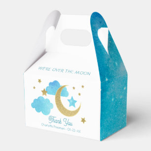 Over the Moon Blue Baby Shower Favour Box