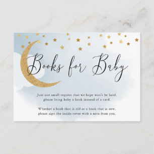 Over the Moon Blue Book Request, Books for Baby Enclosure Card