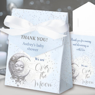 Over The Moon Blue Boy Baby Shower Tent Favour Box