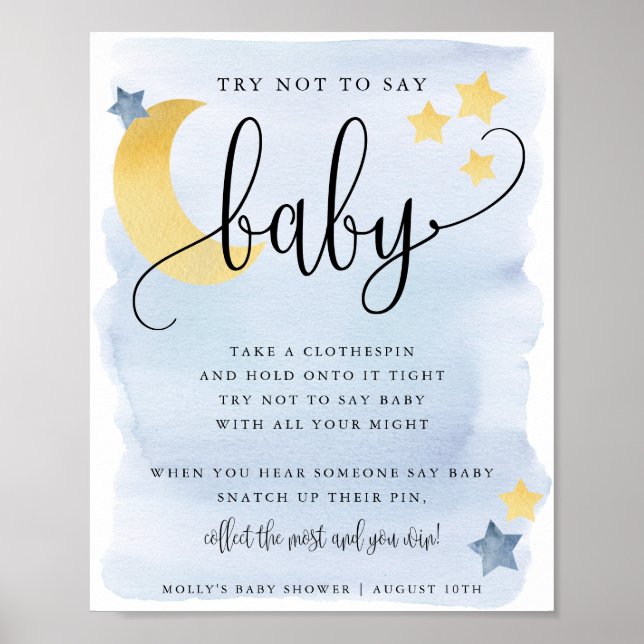 Over the Moon, Blue Don't Say Baby Game Poster (Front)