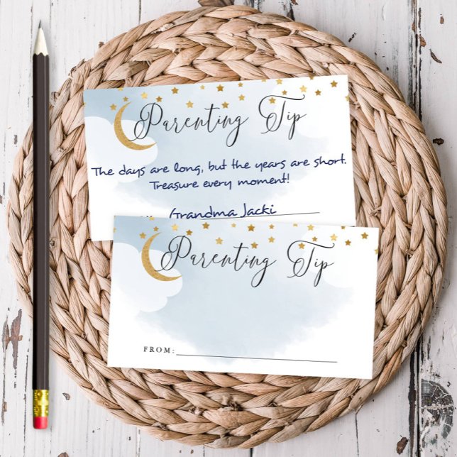 Over the Moon Blue Parenting Tip Jar Advice Card (Creator Uploaded)