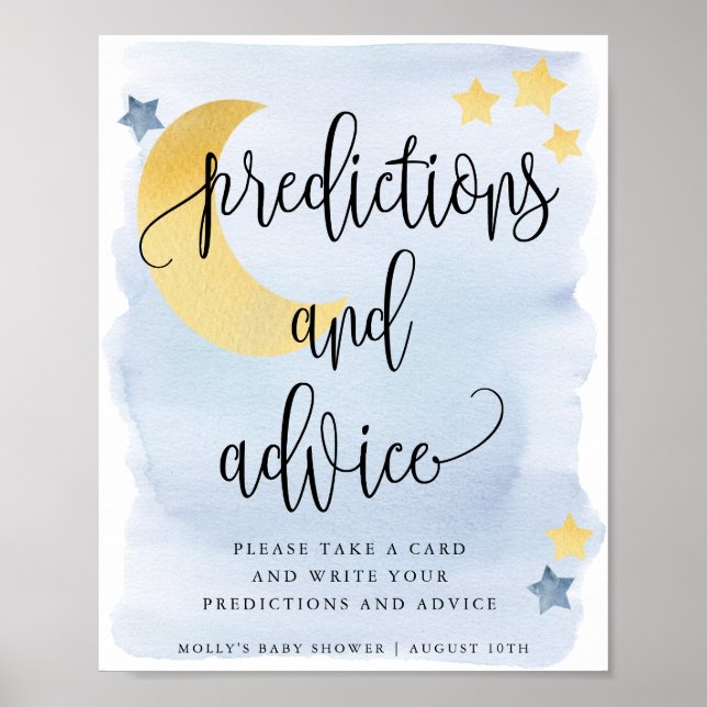Over the Moon, Blue Predictions and Advice Poster (Front)
