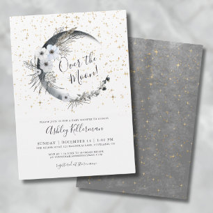 Over The Moon Boho Baby Shower Invitation