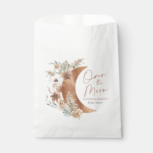 Over the Moon Boho Bridal Shower Favour Bags (Front)