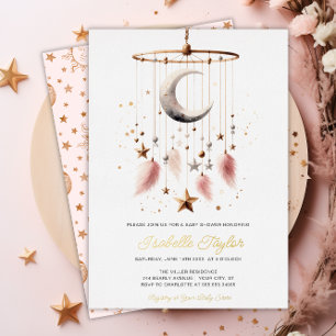 Over the Moon Boho Celestial Girl Baby Shower Gold