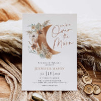 Over the Moon Boho Gender Neutral Baby Shower Inv
