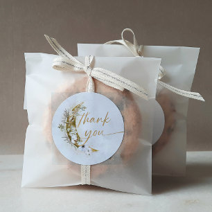 Over the Moon Boho Gold Dust & Clouds Classic Roun Classic Round Sticker