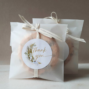 Over the Moon Boho Gold Dust & Clouds Classic Round Sticker