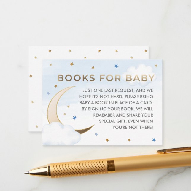 Over the Moon Book Request Insert Card (Front/Back In Situ)