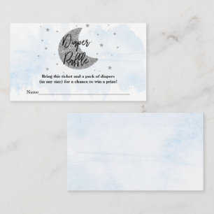 Over The Moon Boys Baby Shower Diaper Raffle Enc Enclosure Card