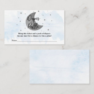 Over The Moon Boys Baby Shower Diaper Raffle Enclosure Card