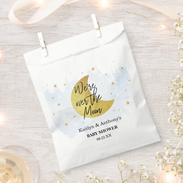 Over The Moon | Boys Baby Shower Favour Bags (Clipped)