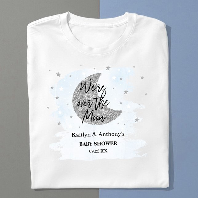 Over The Moon | Boys Baby Shower T-Shirt (Creator Uploaded)