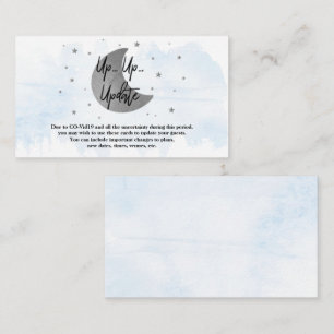 Over The Moon   Boys Baby Shower Update Cards