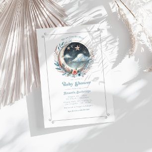 Over the Moon Celestial Baby Shower Invitation