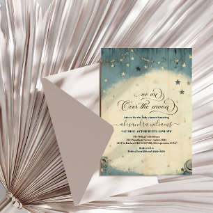Over the Moon Celestial Baby Shower Stars Space Invitation