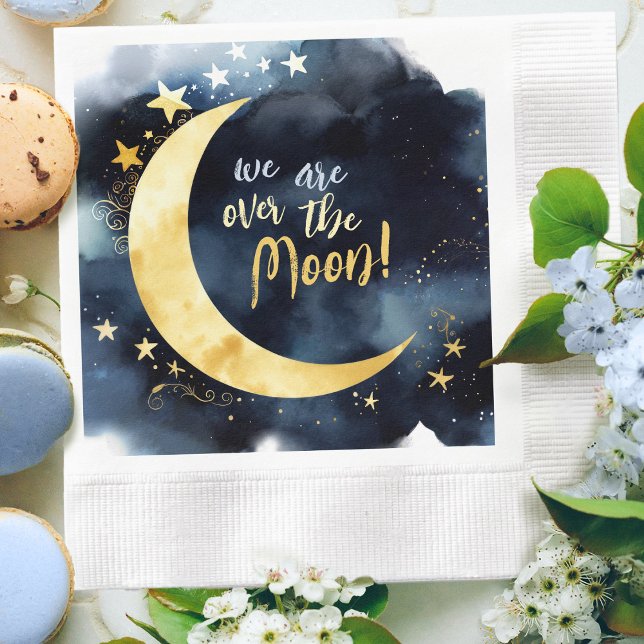 Over the Moon Celestial Baby Shower Stars Space Napkin (Creator Uploaded)
