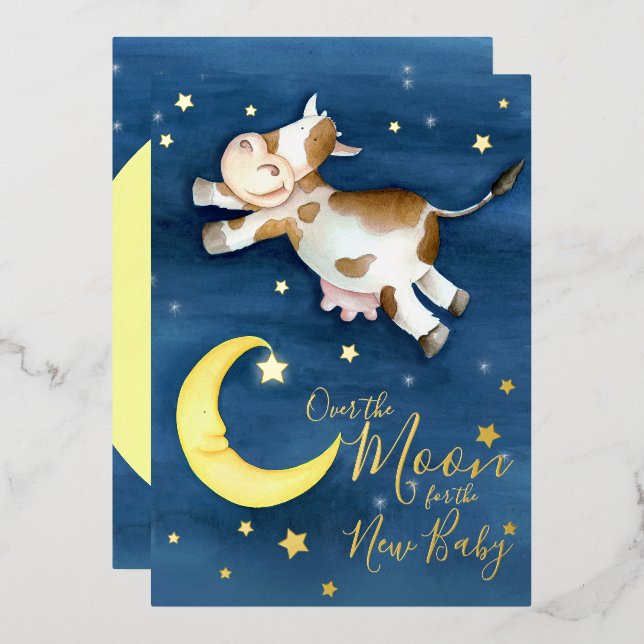 Over the moon cow jump baby shower (Front/Back)
