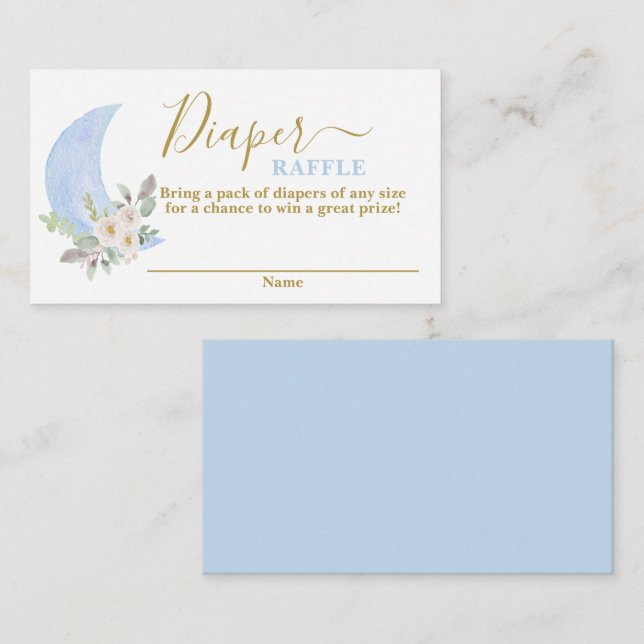 Over the moon Diaper Raffle Card (Front/Back)