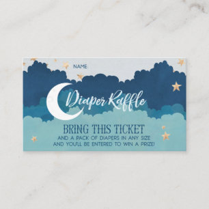 Over the Moon Diaper Raffle Cards - Blue