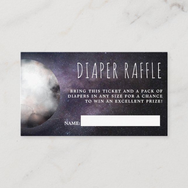Over the Moon Diaper Raffle Enclosure Card (Front)