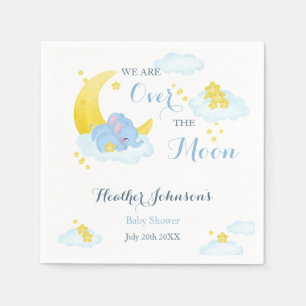 Over The Moon Elephant Baby Shower Napkin