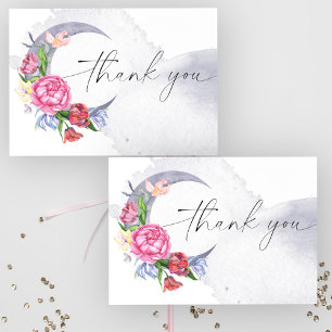 Over the moon Flowers baby shower thank you  Card
