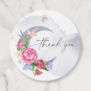 Over the moon Flowers baby shower thank you  Favour Tags
