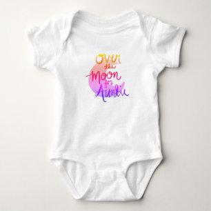 Over the Moon for Auntie (colour) Baby Bodysuit