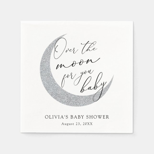 Over the Moon for you Baby Shower Napkins (Front)