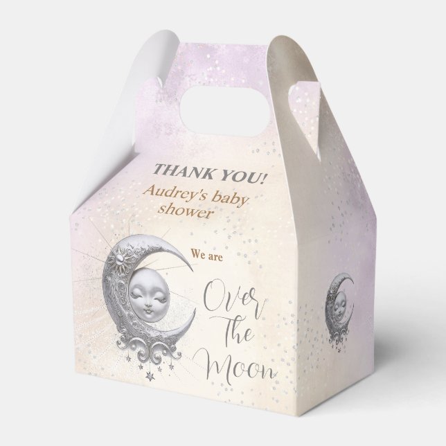 Over The Moon Gender Neutral Baby Shower Favour Bo Favour Box (Back Side)
